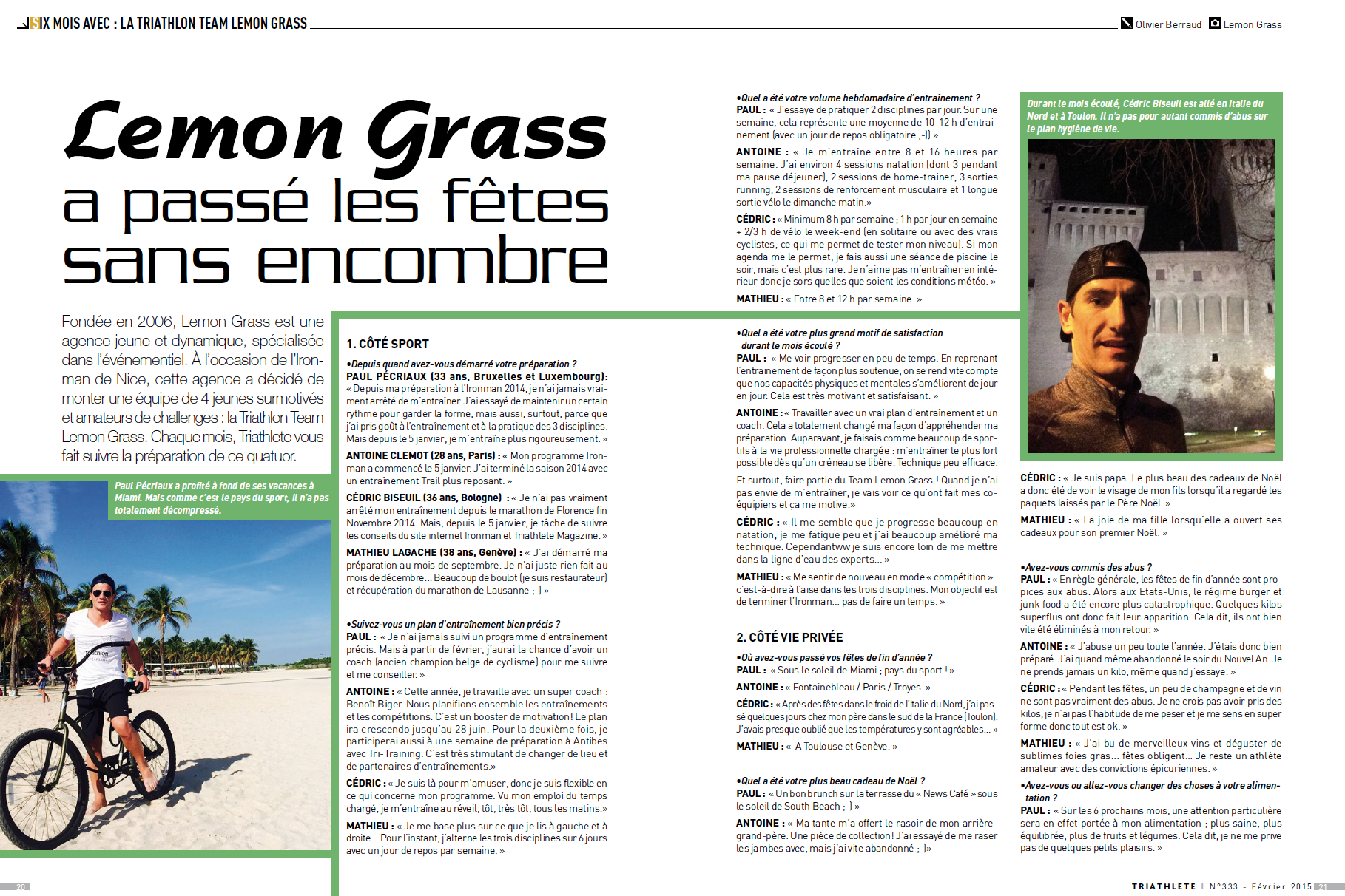 "Lemon Grass a passé les fêtes sans encombre" – Article Triathlète Magazine – Février 2015